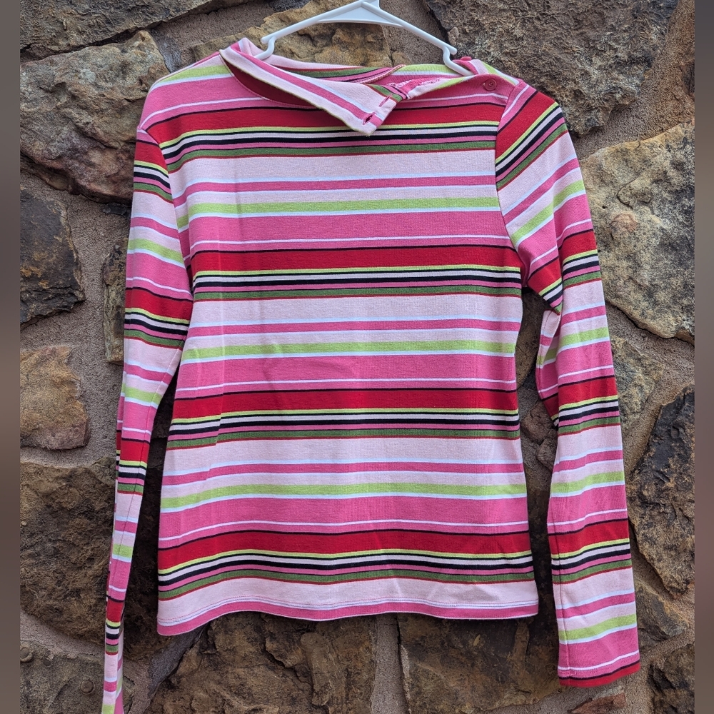 Y2K pink striped shirt